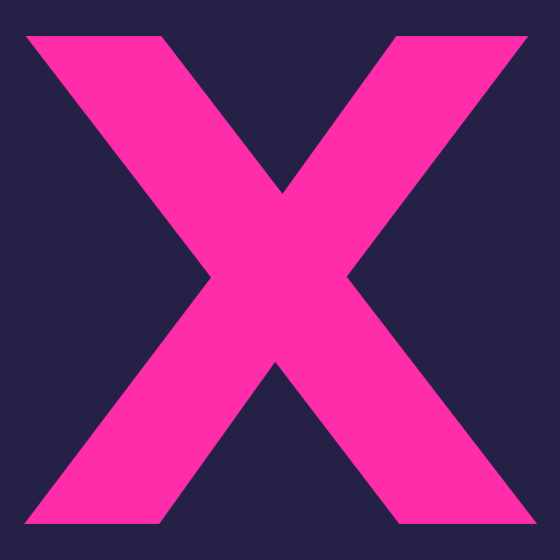 Indigo and pink X favicon for Design My Pixel website
